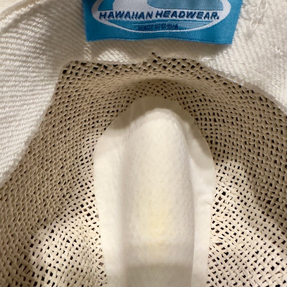 Hawaiian Headwear Straw Sunhat W/ Green Scarf Headband - Picture 5 of 7